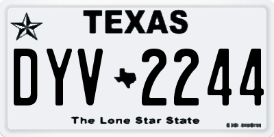 TX license plate DYV2244