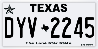 TX license plate DYV2245
