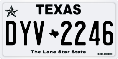 TX license plate DYV2246