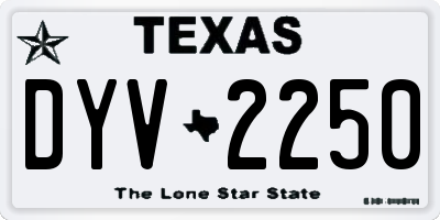 TX license plate DYV2250