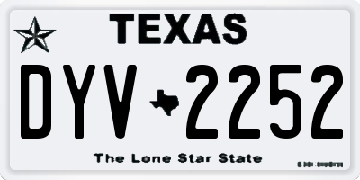 TX license plate DYV2252