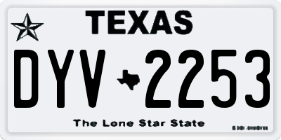 TX license plate DYV2253