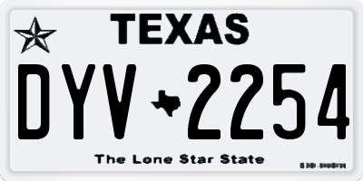 TX license plate DYV2254