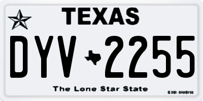 TX license plate DYV2255