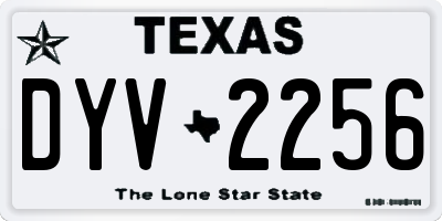 TX license plate DYV2256