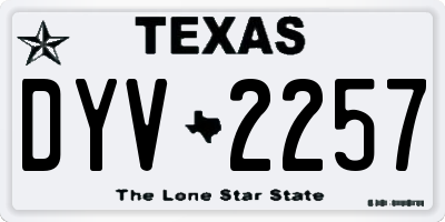 TX license plate DYV2257