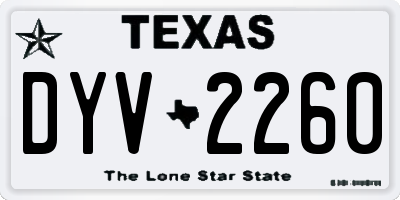 TX license plate DYV2260
