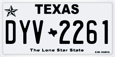 TX license plate DYV2261