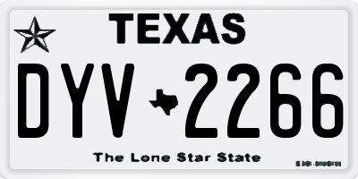 TX license plate DYV2266