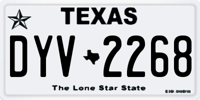 TX license plate DYV2268