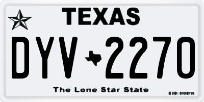TX license plate DYV2270
