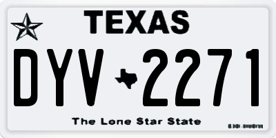 TX license plate DYV2271
