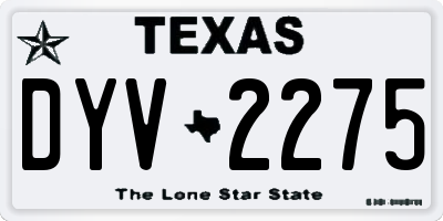TX license plate DYV2275