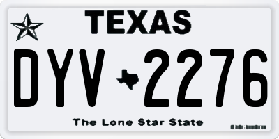 TX license plate DYV2276