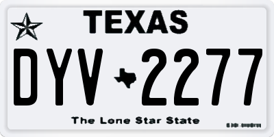 TX license plate DYV2277