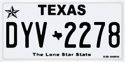 TX license plate DYV2278