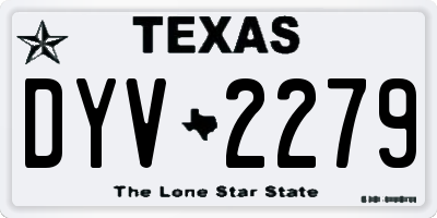 TX license plate DYV2279