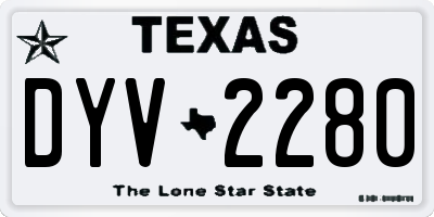 TX license plate DYV2280