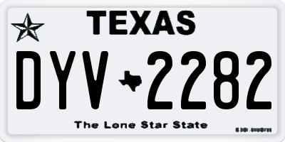 TX license plate DYV2282