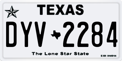 TX license plate DYV2284
