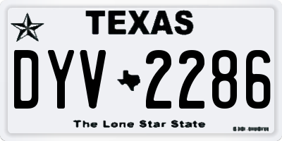TX license plate DYV2286