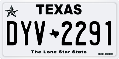 TX license plate DYV2291