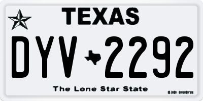 TX license plate DYV2292