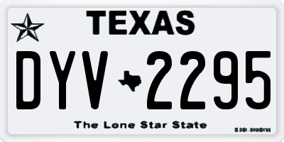 TX license plate DYV2295