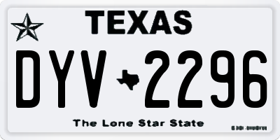 TX license plate DYV2296