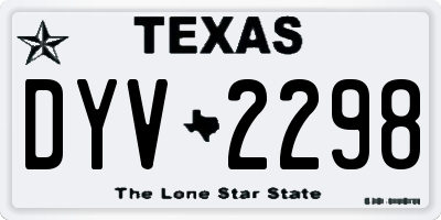 TX license plate DYV2298