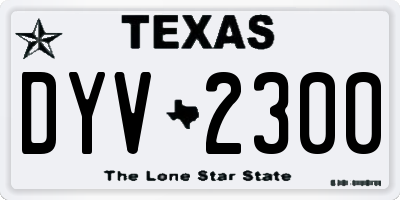 TX license plate DYV2300