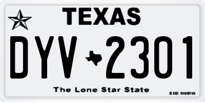 TX license plate DYV2301