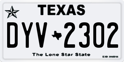 TX license plate DYV2302