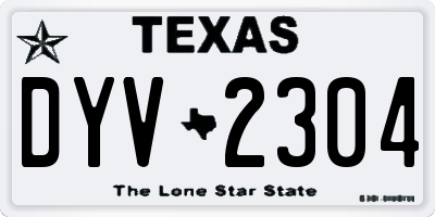 TX license plate DYV2304