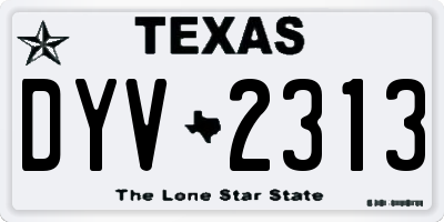 TX license plate DYV2313