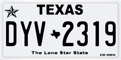 TX license plate DYV2319