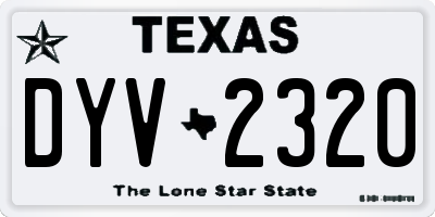 TX license plate DYV2320