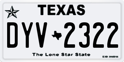 TX license plate DYV2322