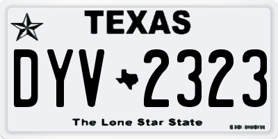 TX license plate DYV2323