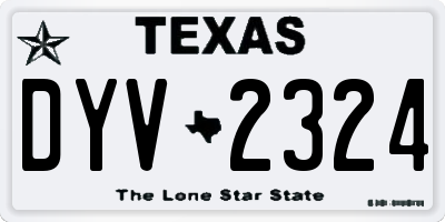 TX license plate DYV2324