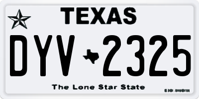 TX license plate DYV2325