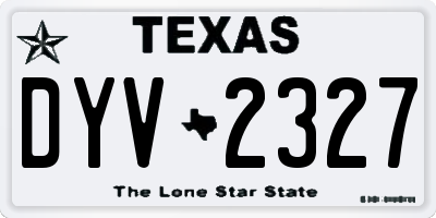 TX license plate DYV2327