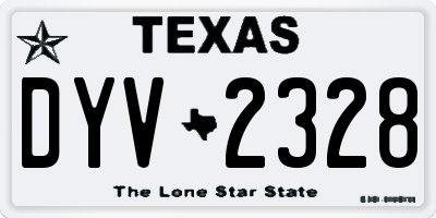 TX license plate DYV2328