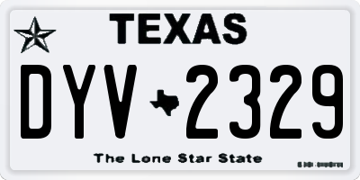 TX license plate DYV2329