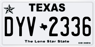 TX license plate DYV2336
