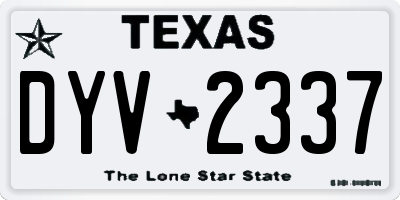 TX license plate DYV2337