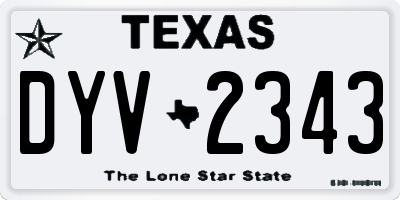 TX license plate DYV2343