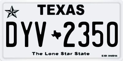 TX license plate DYV2350