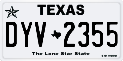 TX license plate DYV2355