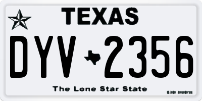TX license plate DYV2356